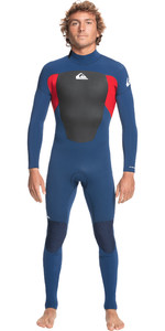 2022 Quiksilver Mens Prologue 4/3mm Back Zip GBS Wetsuit EQYW103133 - Insignia / High Risk